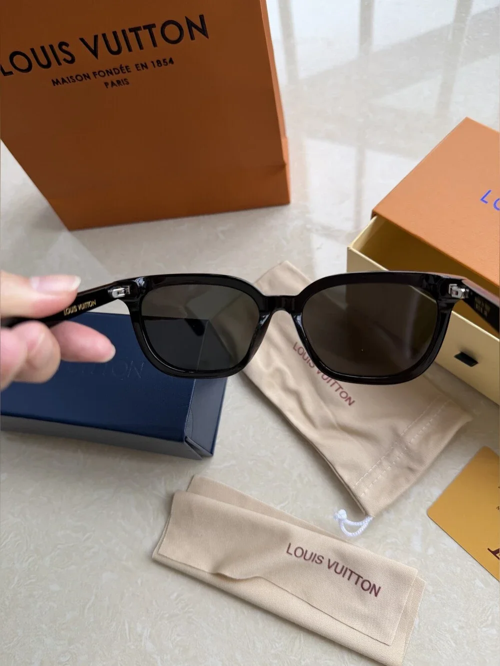 Louis Vuitton Black Women's Square Sunglasses